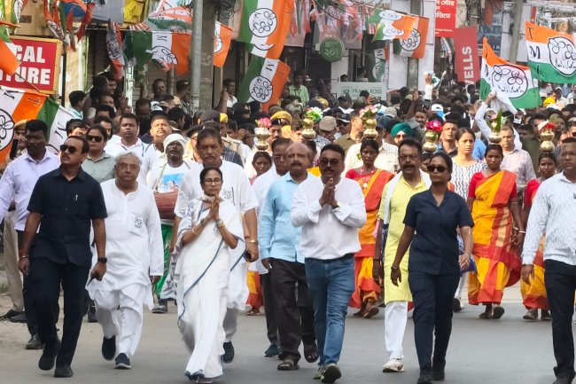 স্টীল মার্কেট থেকে ভিড়িঙ্গি—জনসমুদ্রে ভাসল দুর্গাপুর, মমতার পদযাত্রায় শক্তি দেখাল তৃণমূল